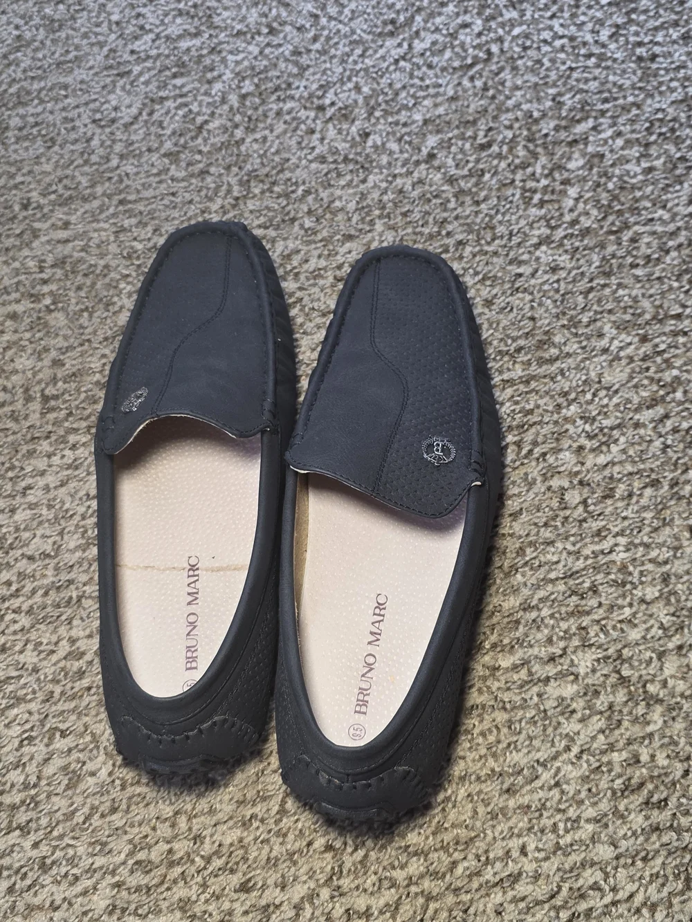 Bruno Marc Men's Black Slip-On Driving Loafers